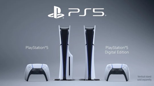 PS5 Slim standard and digital edition with controllers