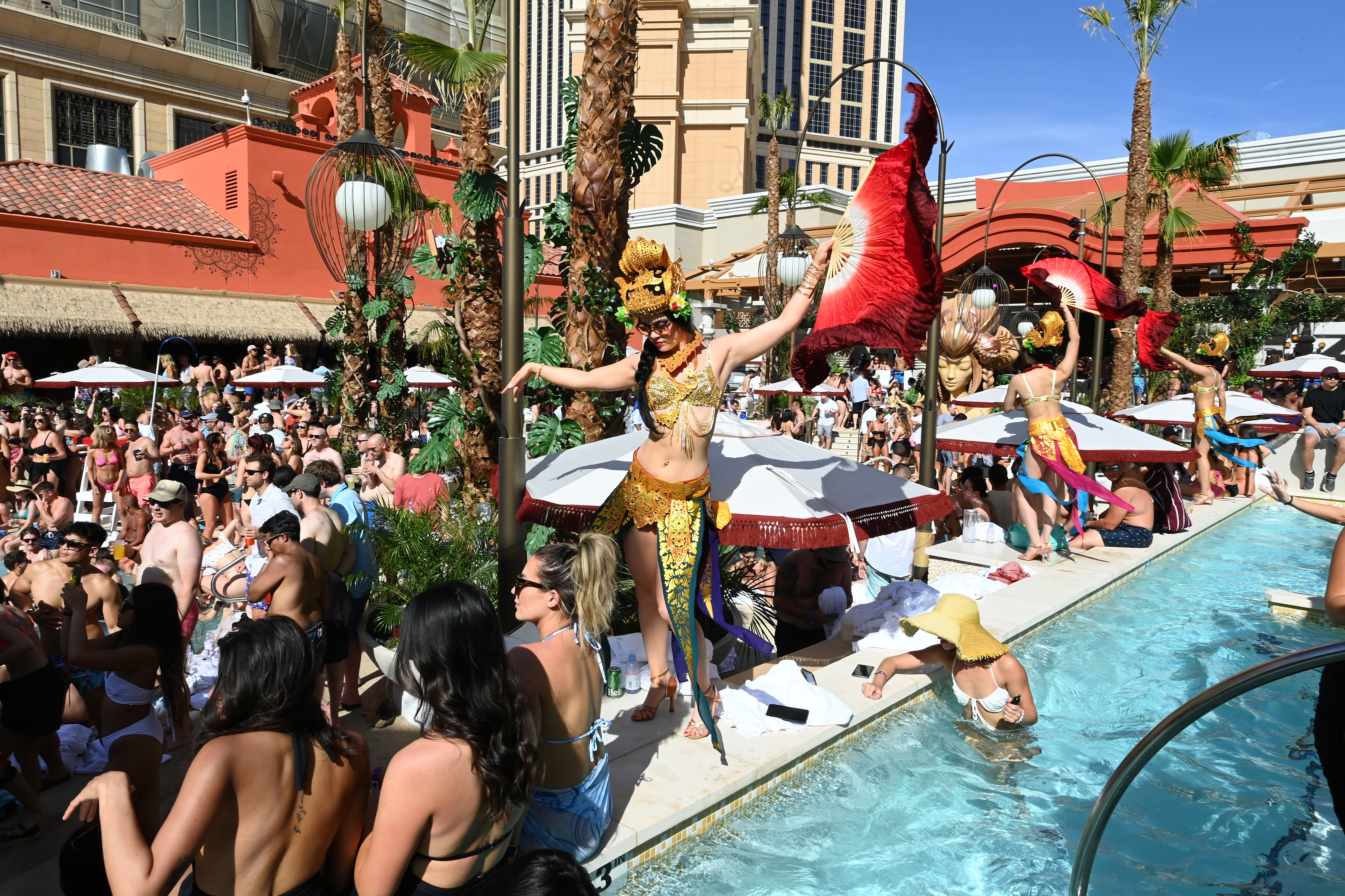 There is entertainment wherever you look in Las Vegas, especially at the Tao Beach Club