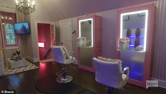 The reality star's home features a fully-functional salon area
