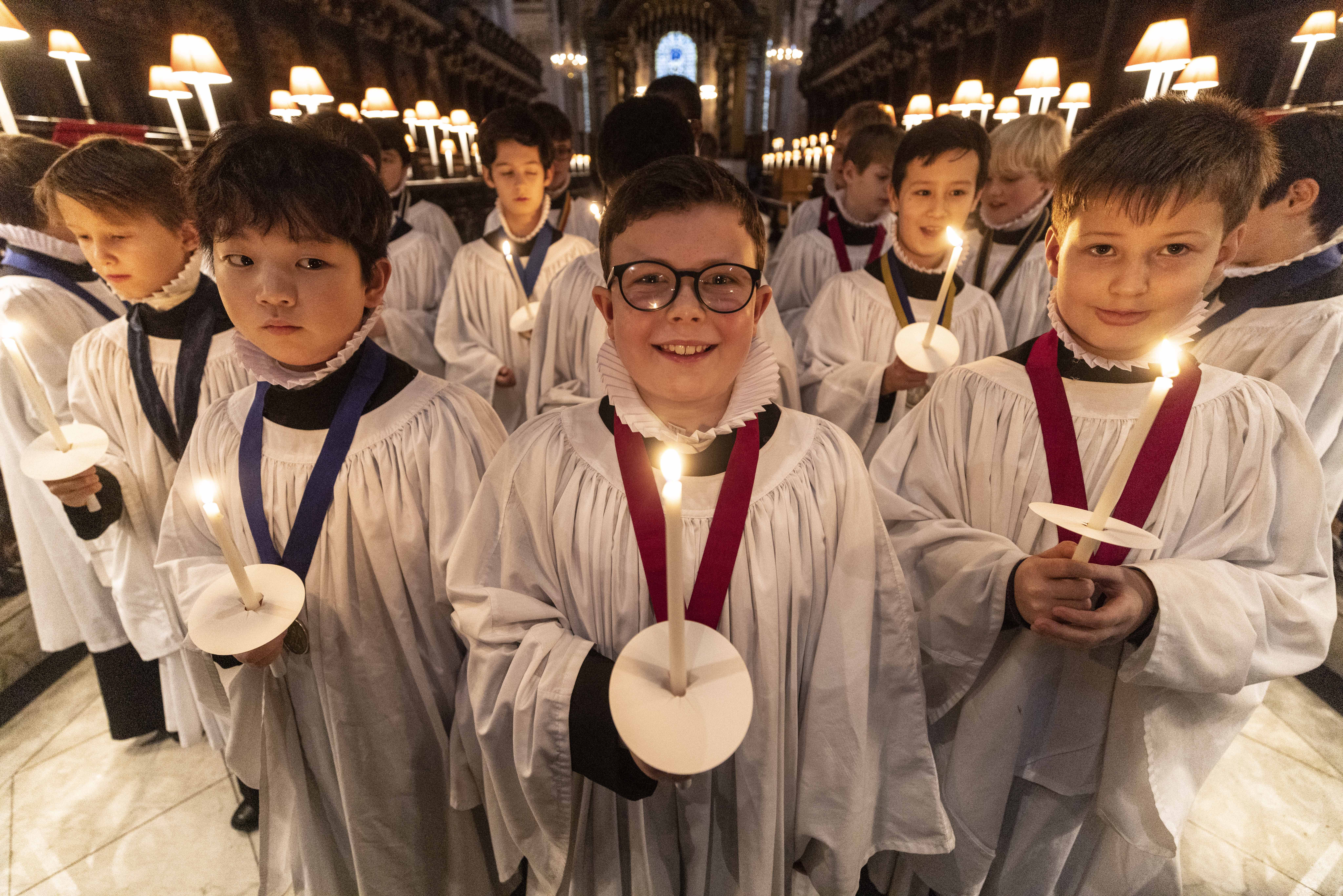 The Christmas Carol service (pictured) takes place at St Paul's Cathedral in central London