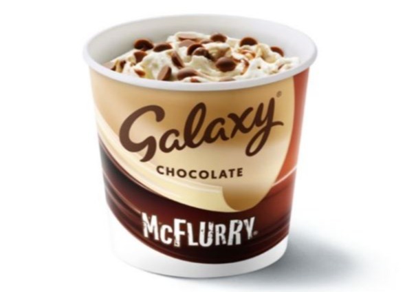 The Galaxy McFlurry comes in Caramel and Chocolate flavours