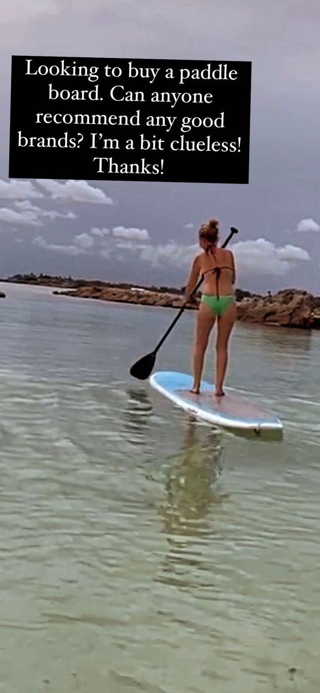 Carrie Johnson on paddle board