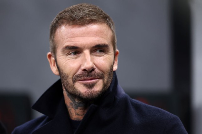 Former player David Beckham looks on during the Uefa