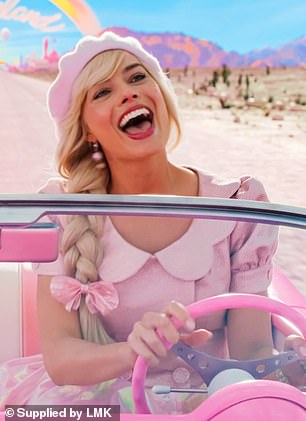 Margot Robbie as the titular character in a scene from  Barbie